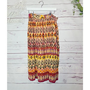 Chaudry KC Multicolor Argyle Pull On Boho Maxi Skirt‎ Womans Size Medium
